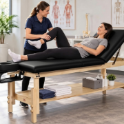 Picture of HT Height Adjustable Wooden Table With Back Rest